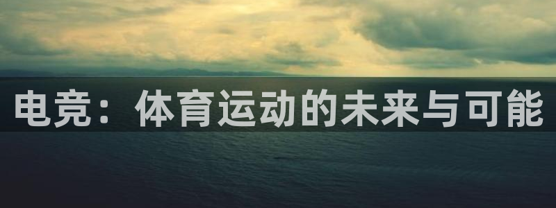 三亿体育网页版：电竞：体育运动的未来与可能