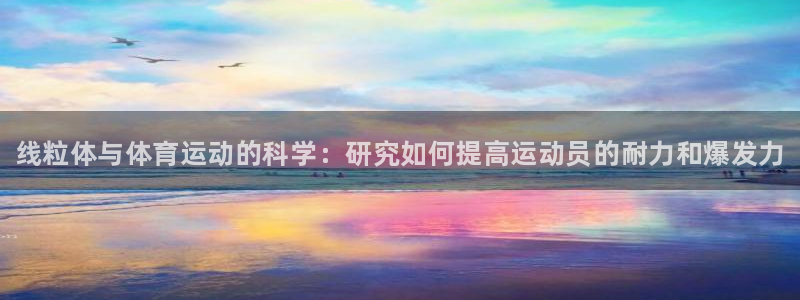 三亿体育登录：线粒体与体育运动的科学：研究如何提高运动员的耐力和爆发力